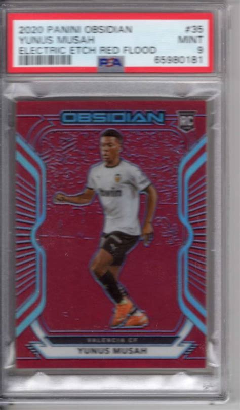 Panini Obsidian Soccer Yunus Musah Electric Etch Red Flood