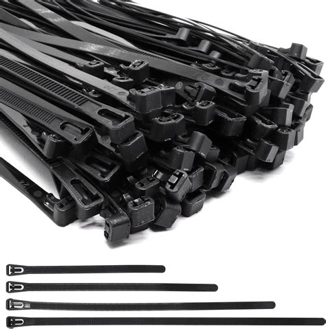 Amazon GDFYMI 100pcs Reusable Zip Ties Black Plastic Push Mount