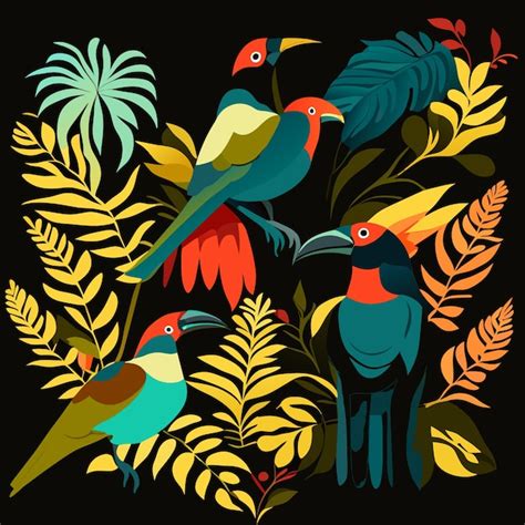 Premium Vector Isolated Rainforest Birds In Eps