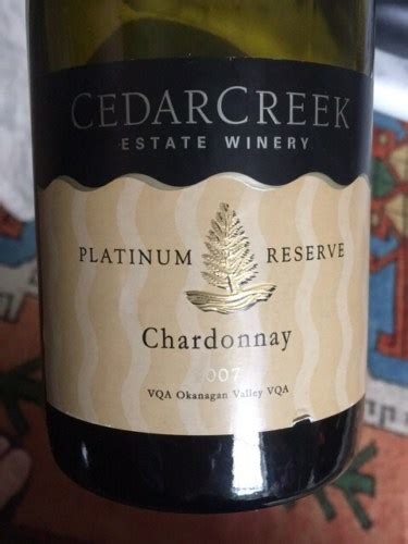 Cedar Creek Estate Winery Platinum Reserve Chardonnay Vivino 日本