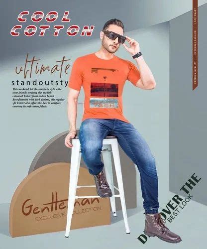 Round Half Sleeve Mens Cotton T Shirt Size M L At Rs 110 In New Delhi