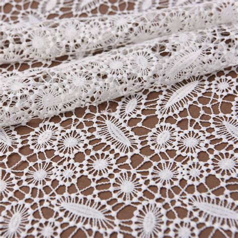 Recycled Polyester Hollow Out Water Soluble Embroidered Lace Fabric