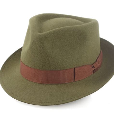 Fedora The Phoenix Olive Green Fedora Hat For Men Mens Etsy