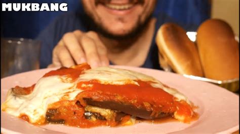 MELANZANE ALLA PARMIGIANA MUKBANG EATING SHOW ITA DOPPIA MOZZARELLA