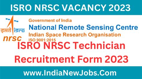 Isro Nrsc Recruitment 2023 Technician Online Form