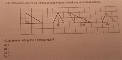 Solved 33 M070504e4 Observe Os Triângulos Desenhados Na Malha