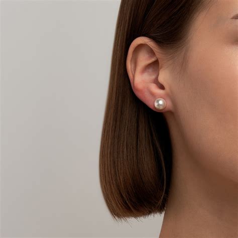 Серебряные серьги гвоздики с жемчугом сваровски 000-370882 | Купить в ...