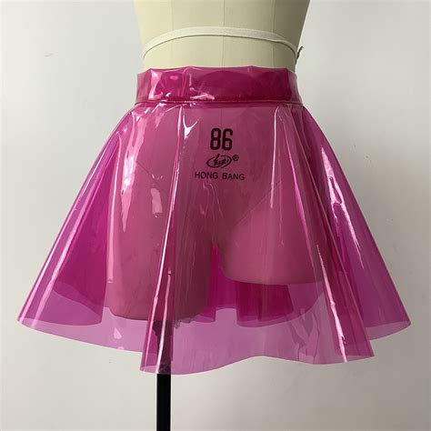 Sexy Clear PVC Women Skirt Skirts Super Mini Pleated Mini Skirts Fetish