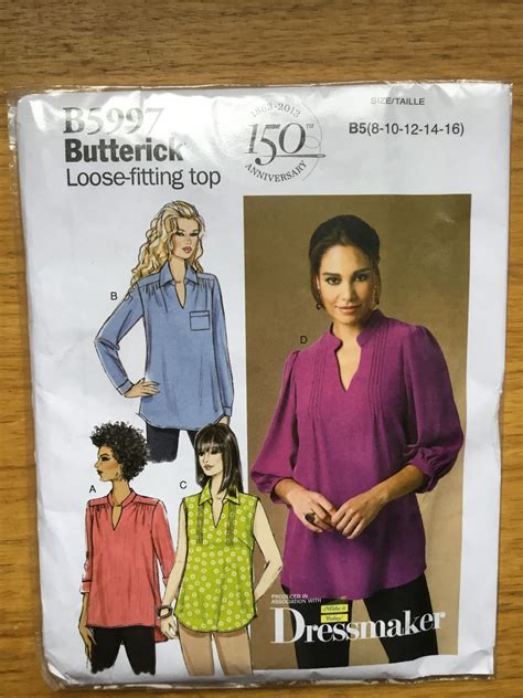 Butterick Sewing Patterns Loose Fitting Tops Dressmaking Ana Sew