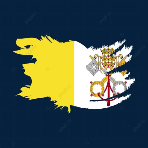 Holy See National Flag Illustration With Transparent Background Vector