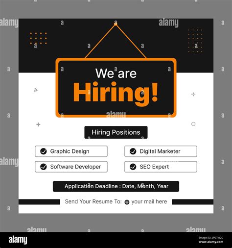 Poster For We Are Hiring Social Media Template Job Vacancy Recruitment