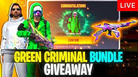 Free Fire Team Code Live Green Criminal Bundle Giveaway 12 Diamonds