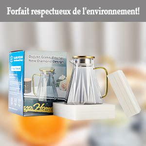 Dujust Carafe Eau De Litres Pichet En Verre Design Noir Diamant