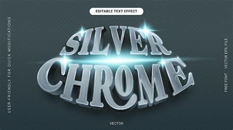 Premium Vector | Silver Chrome 3d metallic blue silver gradient font ...