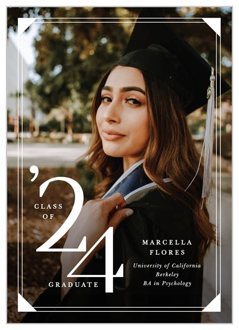 Bordered Connection Graduation Announcements By Basic Invite