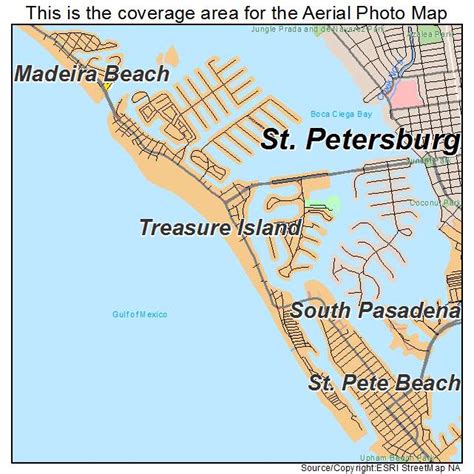 Aerial Photography Map of Treasure Island, FL Florida