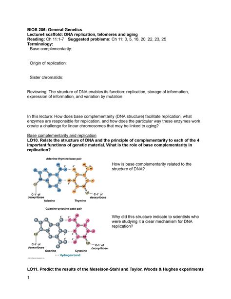 Genetics Lec Note Scaffold Bios General Genetics Lecture