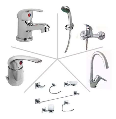 Set Griferia Para Baño Monocomando Peirano Lugo Lavatorio Bidet