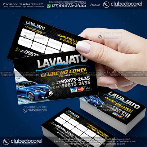 Cartão de Visita Lava Jato Fidelidade Clube do Corel