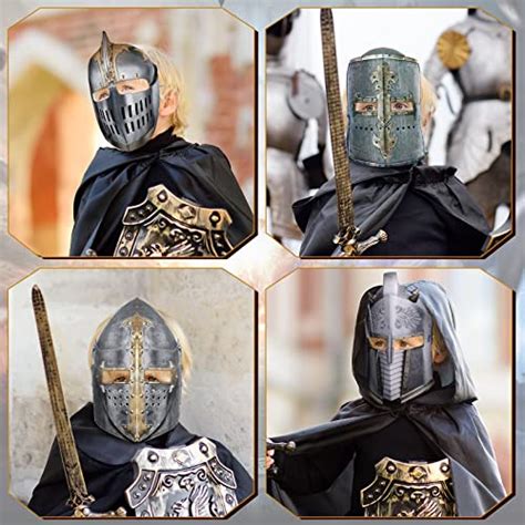 Frienda 12 Pcs Knight Masks For Kids Medieval Party Decor Paper Knight