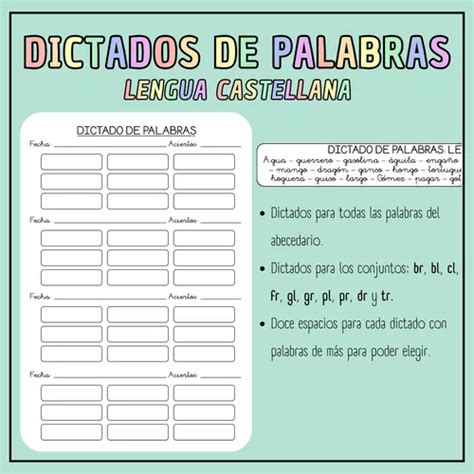 Lengua Dictados De Palabras Material De La Siguiente Asignatura Lengua Y Literatura