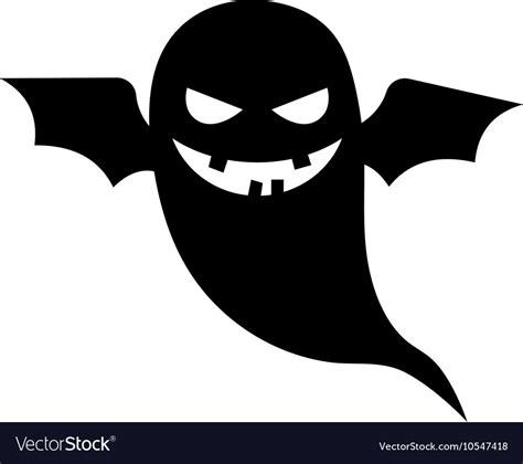 Scary Ghost Halloween Silhouette Royalty Free Vector Image