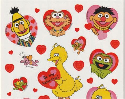 Vintage Sesame Street Sticker Sheet Of Elmo Cookie Etsy