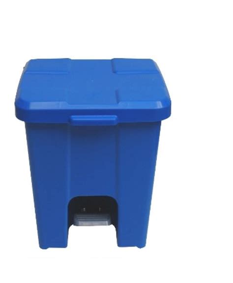 LIXEIRA PLASTICA QUADRADA 15L C PEDAL C 4 UND DESMONTADAS AZUL