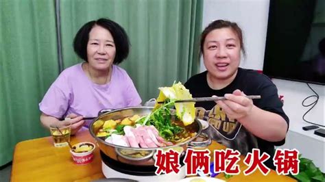 【160斤大龄女】小园青菜长的好，老妈摘一盆煮火锅，晚饭有肉也有菜，娘俩吃得香 Youtube