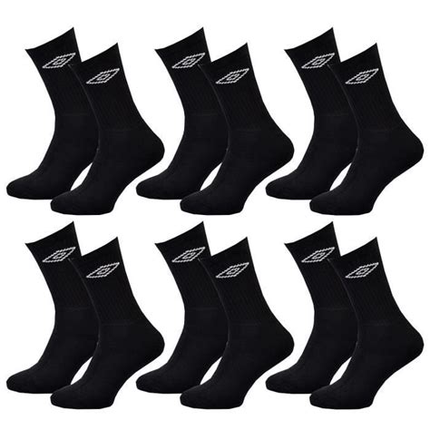 Chaussettes Homme UMBRO 6 Paires CREW NOIR 6 Paires Crew Noir