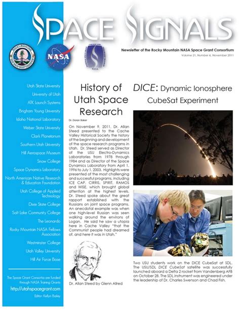 Usu The Nasa Space Grant Consortium Is A Multi Institutional Group Designed Primarily To