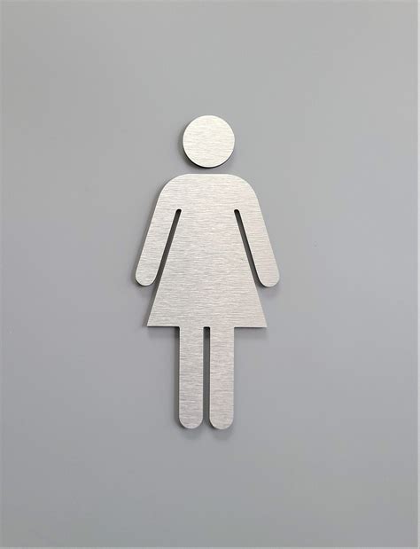 Female Figure For Bathroom Door Fitting Room Signs Metal Restroom