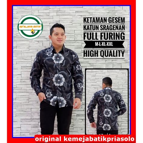 Jual ATASAN BATIK PREMIUM KEMEJA BATIK SOLO Lengan Panjang Lapis Furing