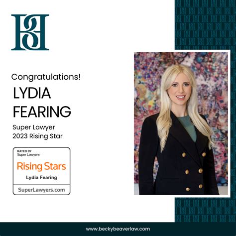 Lydia Fearing Awarded Super Lawyer Rising Star Becky Beaver Law