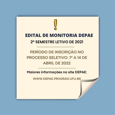 Reta final de inscrições para o edital de monitoria especial 1 2022