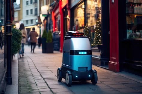 Premium Photo Futuristic Robotic Delivery Technology Advancing