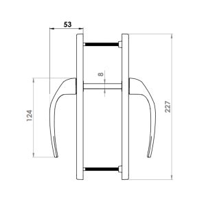 Door Handle Al Baghdad Mm Axis Narrow Gold Finish Windoform