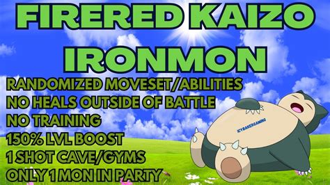 INSANE CHALLENGE FIRERED KAIZO IRONMON 1100 ATTEMPTS SNORLAX