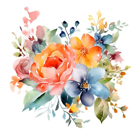 Flower Bouquet Watercolor Clipart 23397328 Png