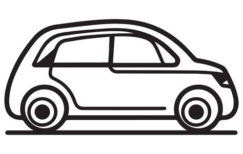 Electric Vehicle Car Vector Icon Outline Car Vector Outline Drawing