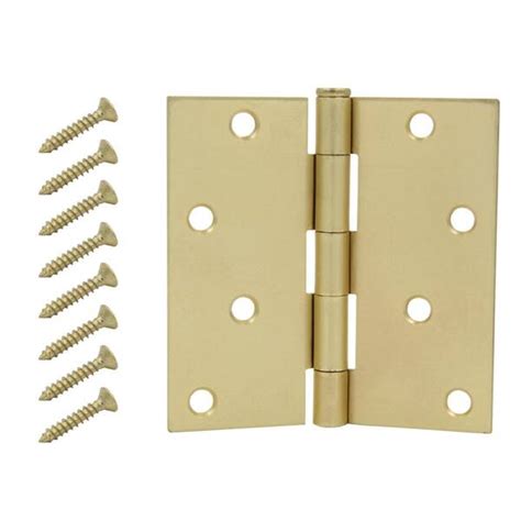 Everbilt In Square Radius Satin Brass Squeak Free Door Hinge Pack