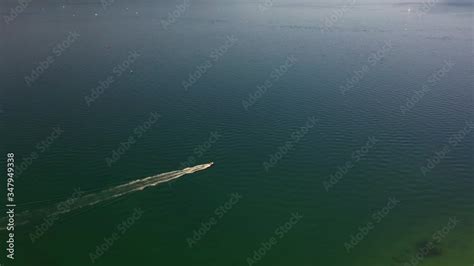 Leisure Boat In Sado River Troia Peninsula Reveal Shot Of Setubal