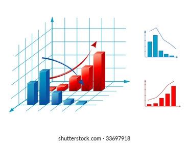 Threedimensional Graph Showing Growth Stagnation Stock Illustration