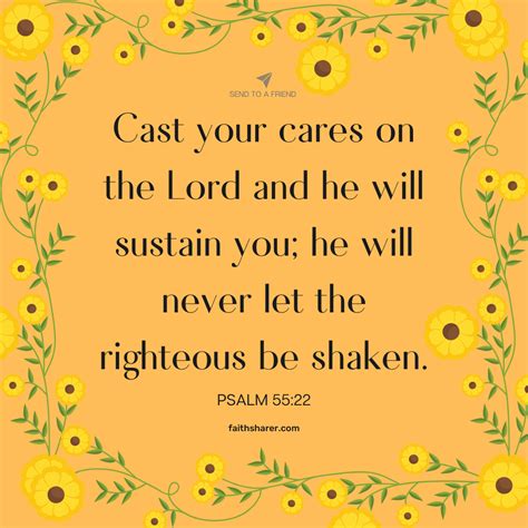 Psalm Cast Your Cares On The Lord And He Will Sustain You Faith