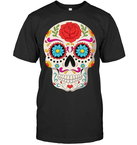 Colorful Design Sugar Skull T Shirts Minaze