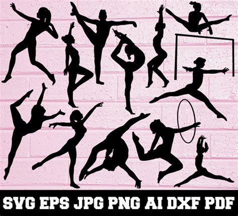 Gymnastics SVG Gymnastics Silhouette SVG Cut Files - Etsy