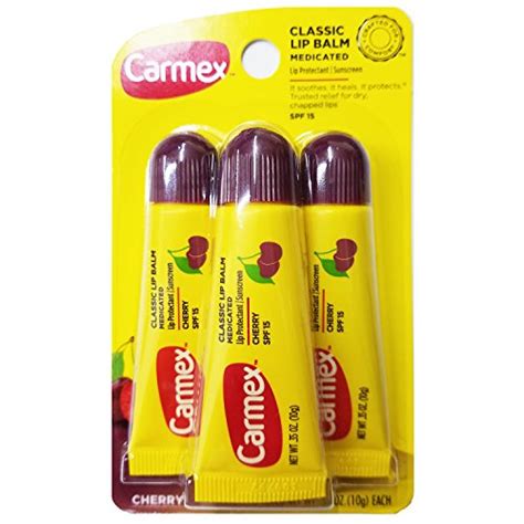 Carmex Classic Lip Balm Cherry 0 35oz Medicated 3 Count Pack 2 Pack Pricepulse