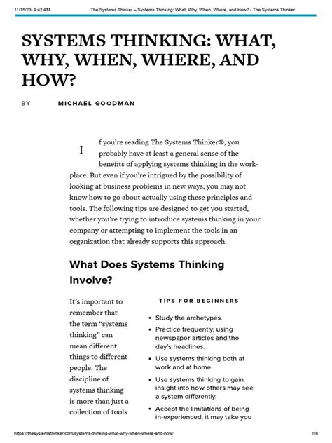 The Systems Thinker Systems Thinking What Why When Where And How The Systems Thinker