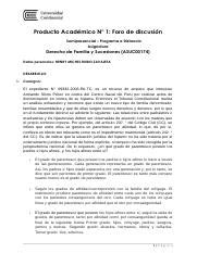 PA1 Foro discusión docx Producto Académico N 1 Foro de discusión