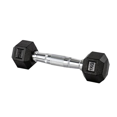 Halter Dumbbell Gallant Sextavado Emborrachado Pegada Cromada 1Kg